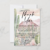 ウォーターカラーデザート自然サボテンサンキューカード 招待状 (正面)