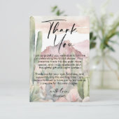 ウォーターカラーデザート自然サボテンサンキューカード 招待状 (スタンド正面)