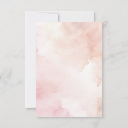 ウォーターカラーデザート自然サボテンサンキューカード 招待状 (裏面)