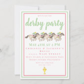 ウォーターカラーデルビーパーティー 馬レースカップ 招待状 (正面)