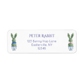 ウォーターカラートイレデジュイバニー差出人住所 ラベル (正面)