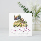 ウォーターカラートスカンヴィラヴィネヤードつる植物 イタリアン 招待状 (スタンド正面)