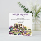 ウォーターカラートスカーンヴィラチーズワインヴィンヤードつる植物 招待状 (スタンド正面)