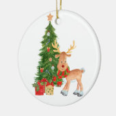 ウォーターカラートナカイベビー セラミックオーナメント (左)