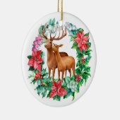 ウォーターカラートナディアボタニカルリースホリデー セラミックオーナメント (右)