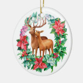 ウォーターカラートナディアボタニカルリースホリデー セラミックオーナメント (左)