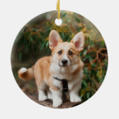 ウォーターカラートナディアボタニカルリースホリデー セラミックオーナメント (裏面)