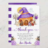 ウォーターカラートリックまたはハロウィーンベイビーシャワーを治療 サンキューカード (正面/裏面)