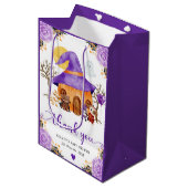 ウォーターカラートリックまたはハロウィーンベイビーシャワーを治療 ミディアムペーパーバッグ (正面アングル)