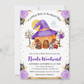 ウォーターカラートリックまたはハロウィーンベイビーシャワーを治療 招待状 (正面)