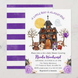 ウォーターカラートリックまたはハロウィーンベイビーシャワーを治療 招待状