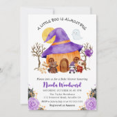 ウォーターカラートリックまたはハロウィーンベイビーシャワーを治療 招待状 (正面)