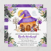 ウォーターカラートリックまたはハロウィーンベイビーシャワーを治療 招待状 (正面/裏面)