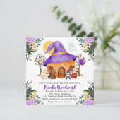 ウォーターカラートリックまたはハロウィーンベイビーシャワーを治療 招待状 (スタンド正面)