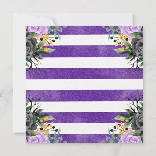 ウォーターカラートリックまたはハロウィーンベイビーシャワーを治療 招待状 (裏面)