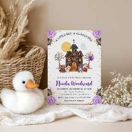 ウォーターカラートリックまたはハロウィーンベイビーシャワーを治療 招待状