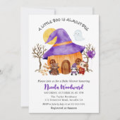 ウォーターカラートリックまたはハロウィーンベイビーシャワーを治療 招待状 (正面)