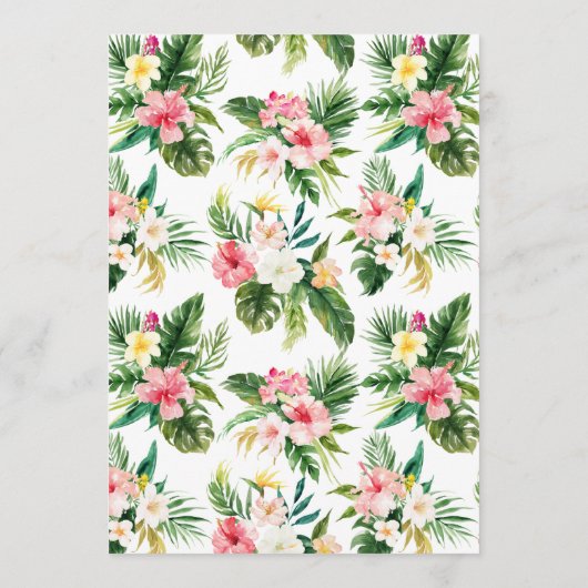 ウォーターカラートロピカルガーランドブライダルシャワー アドバイスカード (裏面)