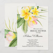 ウォーターカラートロピカルサマーハワイブライダルシャワー 招待状 (正面/裏面)