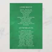 ウォーターカラートロピカルサマービーチウェディング プログラム (裏面)