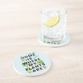 ウォーターカラートロピカルハウスプラントガーデニング引用文 コースター (側面)