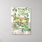 ウォーターカラートロピカルハウスプラント キャンバスプリント (正面)