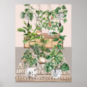 ウォーターカラートロピカルハウスプラント ポスター (正面)