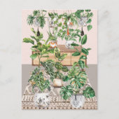 ウォーターカラートロピカルハウスプラント ポストカード (正面)