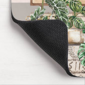 ウォーターカラートロピカルハウスプラント マウスパッド (コーナー)