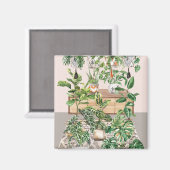 ウォーターカラートロピカルハウスプラント マグネット (正面/裏面)