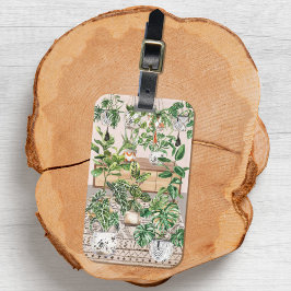 ウォーターカラートロピカルハウスプラント ラゲッジタグ