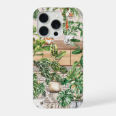 ウォーターカラートロピカルハウスプラント iPhoneケース (裏面)