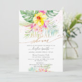 ウォーターカラートロピカルパラダイスブライダルシャワーインビタット 招待状 (スタンド正面)