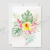 ウォーターカラートロピカルパラダイスブライダルシャワーインビタット 招待状 (裏面)