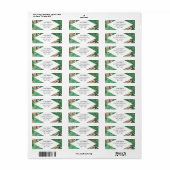 ウォーターカラートロピカルパームフローラ差出人住所 ラベル (フルシート)