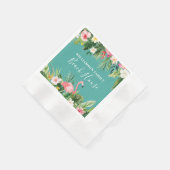 ウォーターカラートロピカルフローラハウスカクテル 縁ありカクテルナプキン (角)