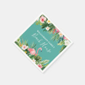 ウォーターカラートロピカルフローラファミリーネームビーチハウス スタンダードカクテルナプキン (角)