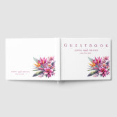 ウォーターカラートロピカルブリス結婚ズゲストブック ゲストブック (全面)