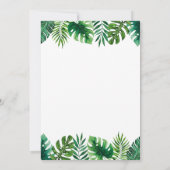 ウォーターカラートロピカルブルーフローラ結婚式招待状 招待状 (裏面)