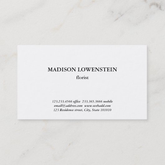 ウォーターカラートロピカルモンステラ葉ズグリーンリー 名刺 (裏面)