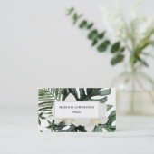 ウォーターカラートロピカルランモンステラグリーンリー 名刺 (スタンド正面)