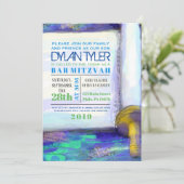 ウォーターカラートーラバルミツワー招待状招待状 招待状 (スタンド正面)