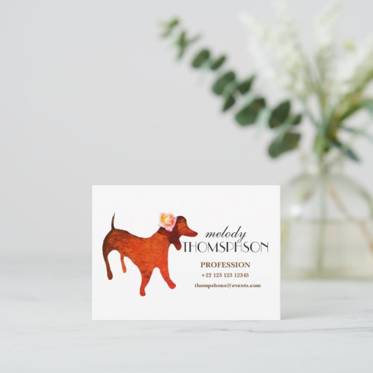 ウォーターカラードッグカスタム 名刺 (スタンド正面)