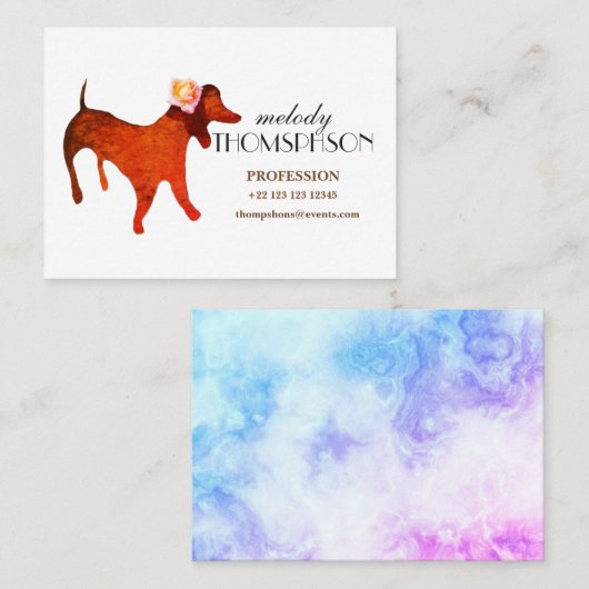 ウォーターカラードッグカスタム 名刺 (正面/裏面)