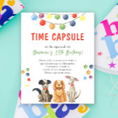 ウォーターカラードッグタイムカプセル1歳の誕生日 ポスター