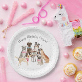 ウォーターカラードッグハッピーバースデー紙プレート ペーパープレート (パーティー)