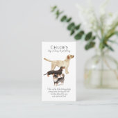 ウォーターカラードッグパックドッグウォーカーペットシッター 名刺 (スタンド正面)