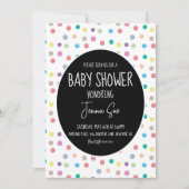 ウォーターカラードットペイント ベビーシャワー 招待状 (正面)