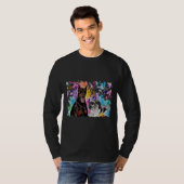 ウォーターカラードバーマンアンドシーズー(犬)Tzu Tシャツ (正面フル)