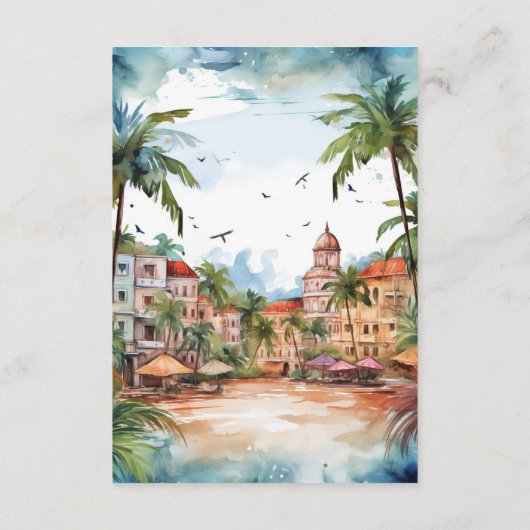 ウォーターカラードミニカ共和国共和国ゲスト詳細 エンクロージャーカード (裏面)